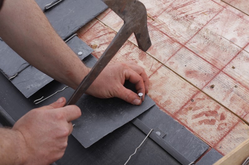 Roofer,Made,A,Roof,With,Slates